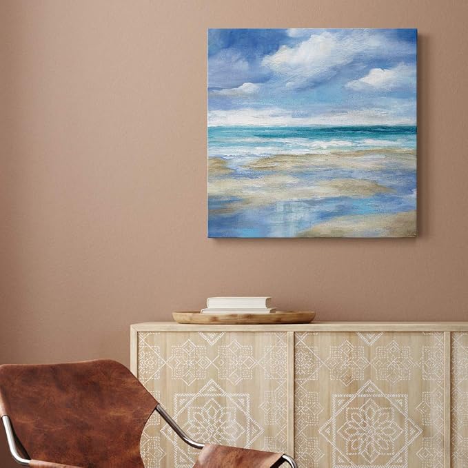 Renditions Gallery Washy Coast Wall Art, Premium Gallery Wrapped Canvas Decor, Ready to Hang, 16 in H x 16 in W, Made in America Print