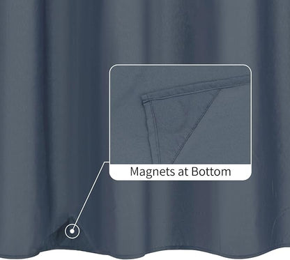 ALYVIA SPRING Stall Waterproof Shower Curtain or Liner Stone Blue, 36x72 | 2 Magnets, Soft Cloth & Hotel Quality, Machine Washable, Light-Weight, Stall Size