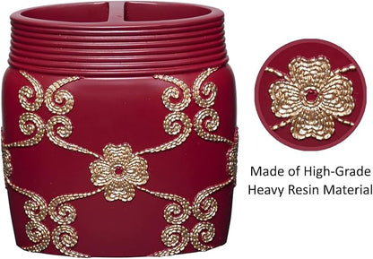 Popular Bath Toothbrush Holder, Vlegant Rosa Collection, Burgundy/Gold