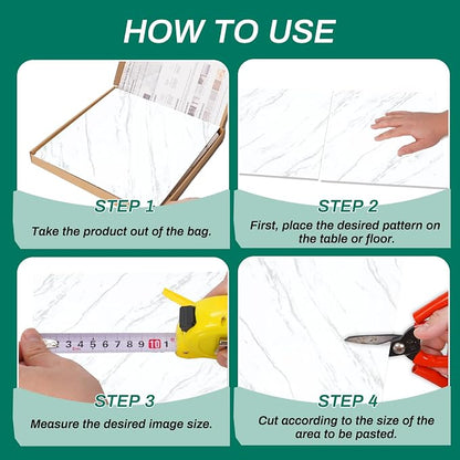 12pcs White Marble Peel and Stick Tiles 23.6"x11.8" Waterproof Heat Resistant Self Adhesive Removable PVC Wall Panels for Kitchen Backsplash, Bathroom, Laundry Room (Not Real Tile, Not for Floor)