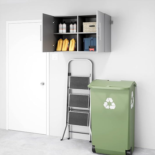 Prepac's HangUps Upper Storage Cabinet - Elegant and Spacious Wall Cabinets to Maximize Your Storage, 36" Size, Classic Light Gray Finish