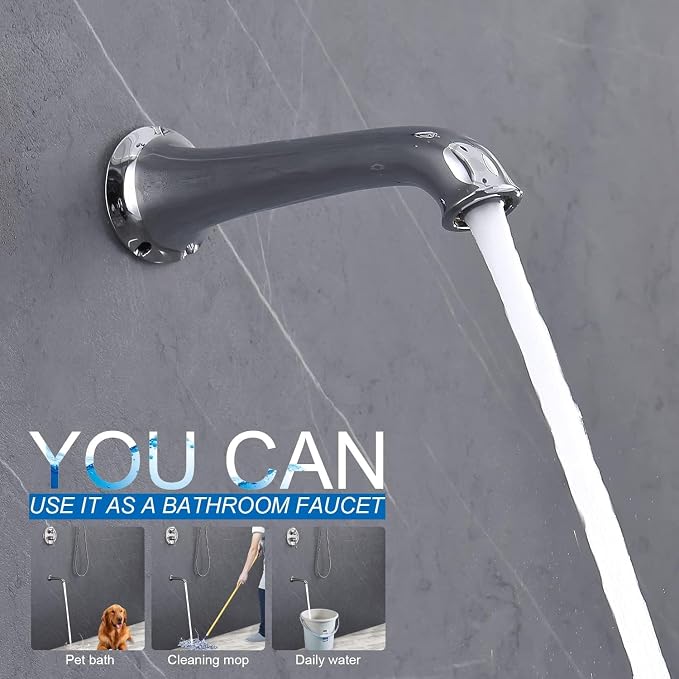 Enga Antique Shower Faucet Sets Dual Heads with Tub Spout 8" Ceiling & 6" Wall Mount Vintage Shower Head Handheld Spray Combo, 4 Way Diverter Brass Rough in with Trim Kit, Chrome