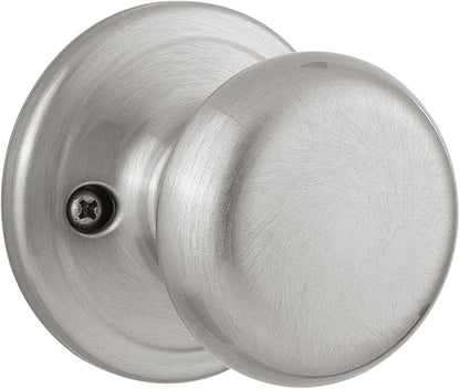 Kwikset Juno Interior Passage Door Knob, Handle for Closet and Hallway Doors, Non-Locking Doorknob in Satin Nickel, with Microban Protection (Pack of 6)