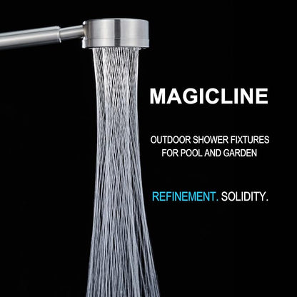 SS304 Outdoor Shower Kit - Brushed Nickel, High Pressure Shower Head with Handheld, Complete Shower System