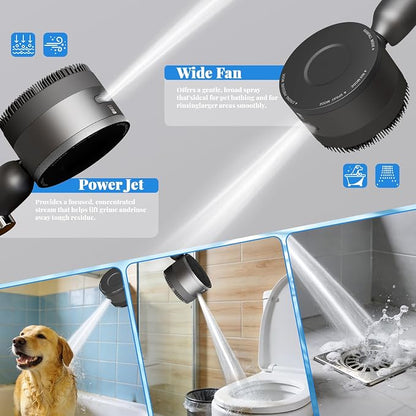 Filtered Shower Head with Handheld, High Pressure Water Flow and Multiple Spray Modes Shower Head with Filter, Power Wash for Hard Water,Showerhead with Wall Holder & ON/Off Switch for Pets Bath