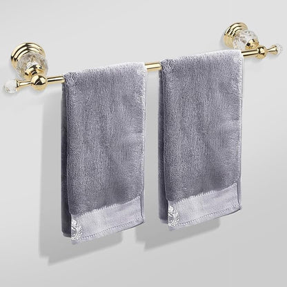 Wall Mounted Polished Gold Towel Bar,Crystal Towel Holder Adjustable Towel Rack Expandable Rail Bathroom Accessories