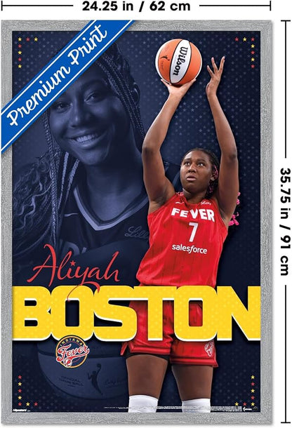 Trends International WNBA Indiana Fever - Aliyah Boston 25 Wall Poster, 34L x 22.4W, Gray Framed Version