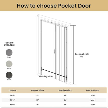 SmartStandard 48" x 80" Accordion Doors Interior, Double Walled, White Ash | Easy to Assemble, Save Space, PVC Accordion Folding Doors for Closet Doorway Basement, with Track and Hardware