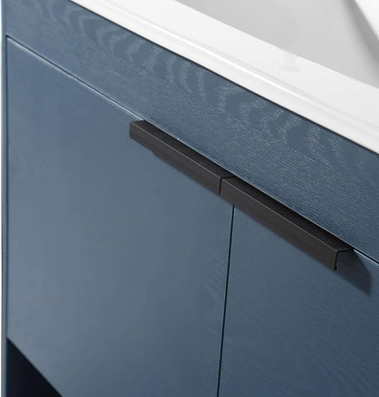 Phoenix 36 Inch Bathroom Vanity with Sink – Modern Design, Soft-Close Doors, Storage Drawers, Durable Build – Navy Blue Vanity for Small Bathrooms (Full Assembly Required)