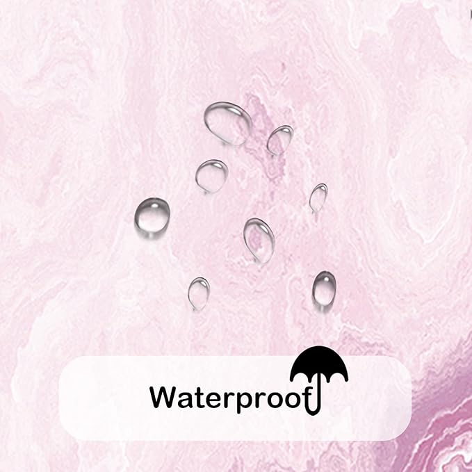 Pink Shower Curtain Marble Texture for Bathroom, Polyester Fabric Cloth Waterproof Bathroom Home Decor, 72x72 Inch