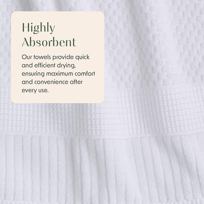 4 Pack 100% Cotton Bath Towels | White Towels | Oeko‑TEX Standard 100 | Soft & Absorbent, Quick‑Dry | Trinity Collection - Bright White