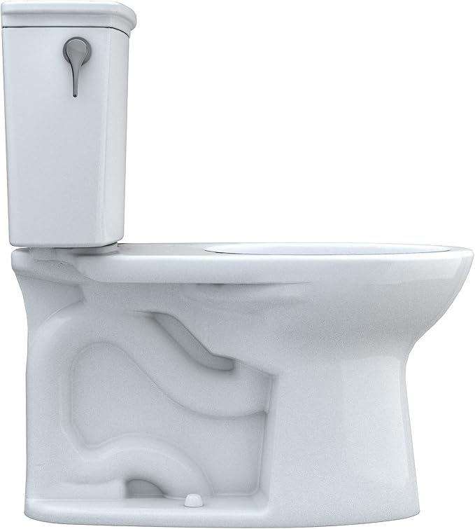TOTO Drake Transitional Two-Piece Elongated 1.28 GPF Universal Height TORNADO FLUSH Toilet with CEFIONTECT, Cotton White - CST786CEFG#01