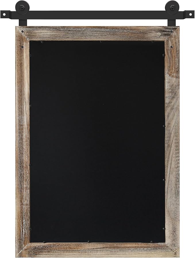 COGOOD Farmhouse Bathroom Mirrors for Over Sink - 30 x 22 Striped Brown | Rustic Barn Door Wood Framed Vanity Mirror for Entryway, Living Room, Bedroom, Dresser Wall Decor