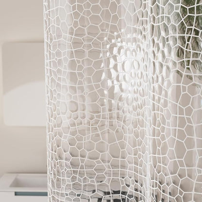 Titanker Clear Shower Curtain Liner with Water Cube, Medium Weight Plastic Shower Liner PEVA Waterproof Shower Curtains for Bathroom with Big Stones and Grommets, 72x72 Inches