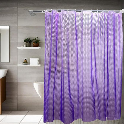 Purple Shower Curtain Liner, 100% Waterproof EVA 3D Shower Curtains with 3 Duty Heavy Bottom Magnets and 12 Rust Proof Grommets, 72x72 Weighted Shower Liner for Shower Stall, Bathtubs