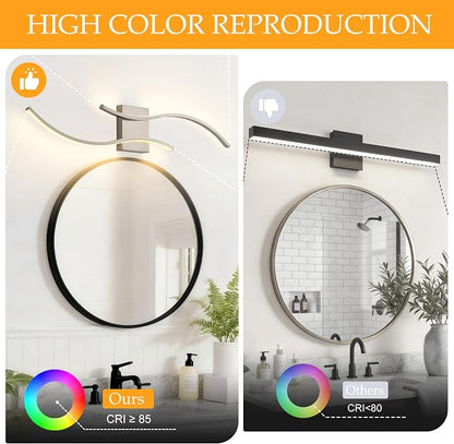 KARTOOSH Hardwired LED Vanity Lights for Bathroom | 1 Pack 31.5 Inch, 3CCT Dimmable, Waterproof, Rustproof, Bathroom Light Fixtures Over Mirror