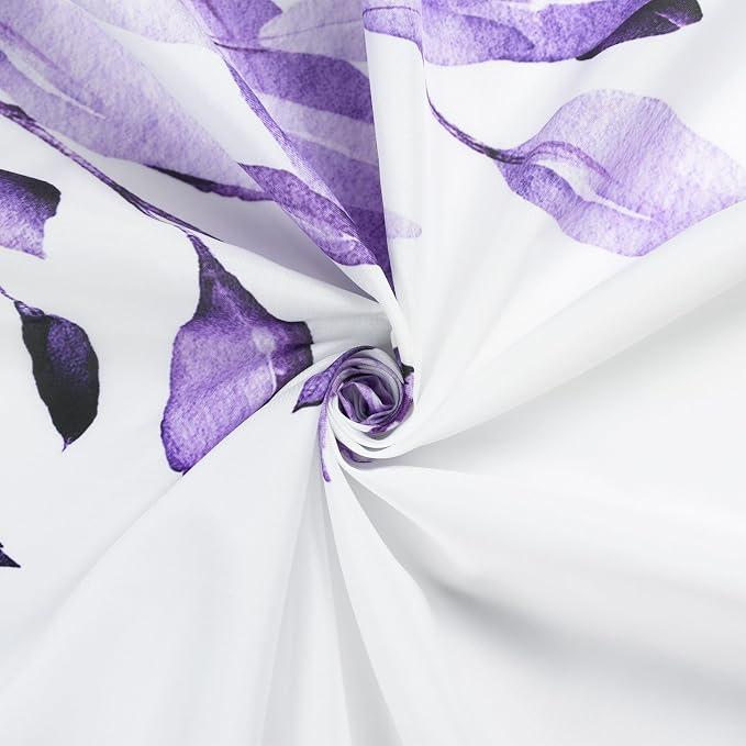 Shower Curtain,Purple Eucalyptus Shower Curtains for Bathroom,Watercolor Leaves Bathroom Curtains Washable Waterproof Leaf Shower Curtain Sets Botanical Shower Curtain Plants 72x72 with Hooks