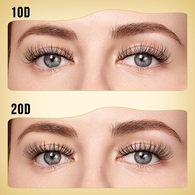 QUEWEL Lash Clusters 320Pcs 10D+20D D Curl Lash Cluster Eyelash Extensions | Cluster Lashes Mix12-18mm Individual Eyelashes Clusters Wispy Lash Clusters Thin Band Soft to Use at Home(10D+20D D Mix12-18)