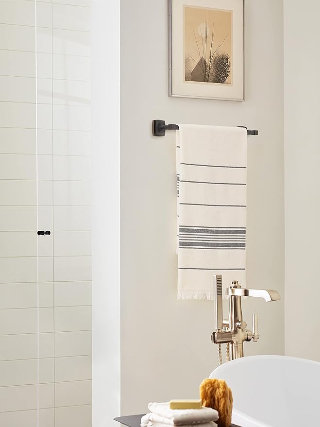 Amerock BH36093ORB | Oil Rubbed Bronze Towel Bar | 18 in (457 mm) Towel Rack | Stature | Bathroom Towel Holder | Bathroom Hardware | Bath Accessories