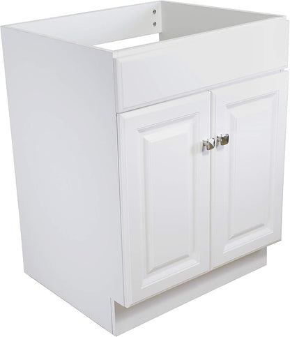 Design House Wyndham Bath Vanity Without Top, 2 Cabinet Doors, for 25-in. x 19-in. Vanity Top, Flush to Floor, Easy Assembly, for Bathroom, White, 21.0 in. L x 24.0 in. W x 31.5 in. H, 597138