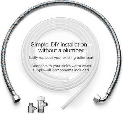 Brondell Swash Bidet Toilet Seat, Non-Electric, Dual Temperature, Fits Round Toilets, White – Dual Nozzle System – with Easy Installation