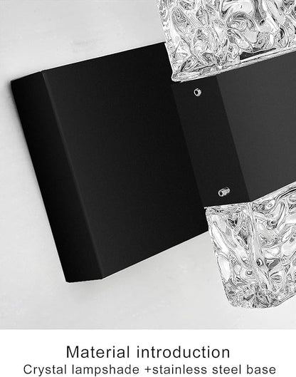 Black Bathroom Light Fixtures Crystal Bathroom Vanity Light 3 Light Over Mirror Modern LED Wall Light for Bathroom，6000K Cool Light，30 Watts