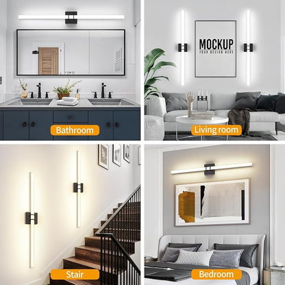 Modern Black Vanity Light Bar 40 Inch, 30W 5CCT Dimmable Bathroom Light Fixtures LED Wall Lighting Fixture