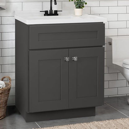 Design House Brookings Bathroom Vanity, 30", Urbane Bronze | Adjustable Hinges, Freestanding, Contemporary/Modern, Wood, Bath, 216002