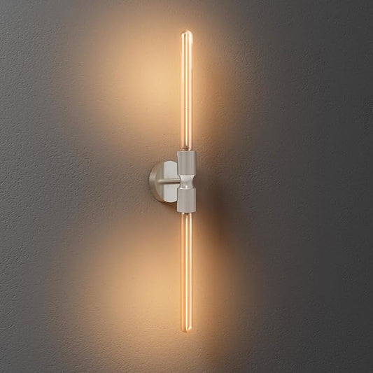 ALAMPEVER Modern Linear Wall Sconce with LED Bulb Included, Dimmable Minimalist Wall Light for Bathroom, Bedroom, Living Room & Hallway, 1 Pack