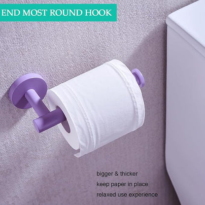 Bathroom Hardware Set,Purple 5 Pieces Bathroom Towel Bar Set,24 inch Towel Bar,Towel Ring for Bathroom,Robe Towel Hooks,Toilet Paper Holder Wall Mounted(Drilling),SE96006S-5PP