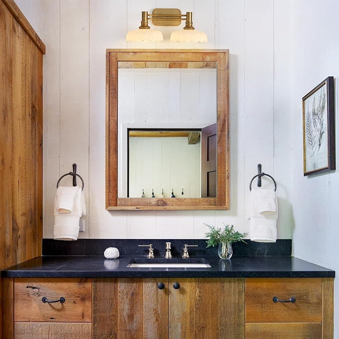 Modern 2 Light Bathroom Vanity Lights White Glass Lampshade Wall Sconces for Kitchen Dining Room Bedroom Hallway