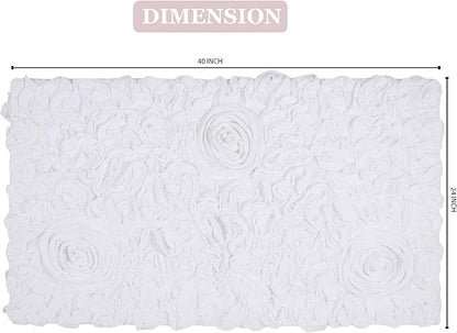 Home Weavers Bell Flower Collection 100% Cotton Tufted Bath Rugs, Extra Soft and Absorbent Bath Rugs, Non-Slip Bath Mats, Machine Washable, Bath Mats for Bathroom Floor, 24"x40" Rectangle, White