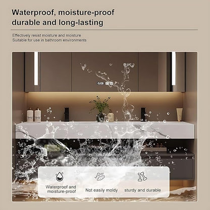 Bathroom Vanity with Sink - Single/Double Sink Bathroom Vanity Cabinet & LED Smart Defogger Mirror Cabinet Set, Modern Floating Vanity, Wall-Mounted Installation (60",Double Sink)