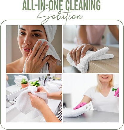 DAN RIVER 24 Pack Cotton Wash Cloths Set for Showering [12x12] Sage Green | Lighter Weight, Quick to Dry, Super Soft & Absorbent Face Towels, Hotel Quality, Perfect for Bathroom, Gym, Spa