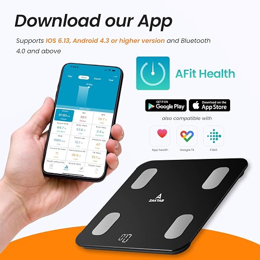 Scale for Body Weight, Accurate Weight Scale with LCD Display, Capacity upto 400 lbs, Smart BMI Scale, High Accuracy Digital Bathroom Scale, 18 Body Composition Analyzer Sync with Fitness App