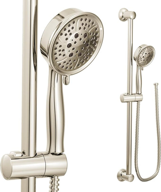 Moen 3667EPNL Eco-Performance Handheld Showerhead with 69-Inch-Long Hose Featuring 30-Inch Slide Bar, Polished Nickel