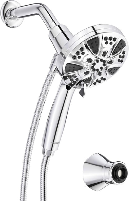 Handheld Shower Head with Magnetic Docking System | 9-Function High Pressure Detachable Shower Head, 5-inch Showerhead with 72 Inch Hose, Remote Dock, Chrome, SH180-C-D