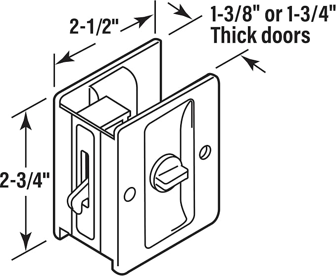 Prime-Line N 7239 Pocket Door Privacy Lock with Pull, Satin Nickel | Single Pack, Replace Old or Damaged Locks, Quick and Easy Installation