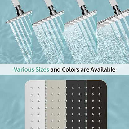 SR SUN RISE Luxury 10 Inch Large Square Stainless Steel Shower Head High Pressure Rainfall Showerhead Ultra Thin Water Saving Polished Chrome