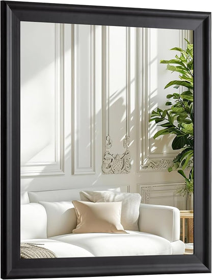 Black Wall Mirror for Bathroom,Rectangle Large 30 x 36 Inch Vanity Mirrors | Rustic Hanging Mirror for Living Room,Bedroom,Entryway