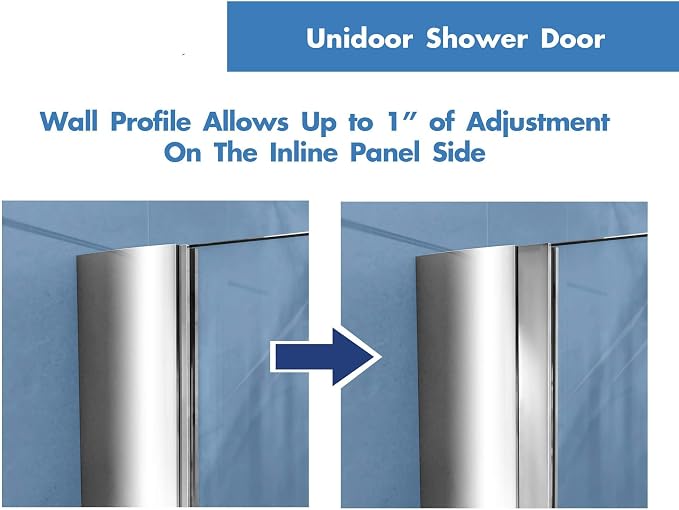 DreamLine Unidoor 32-33 inch W x 72 inch H Frameless Hinged Shower Door in Brushed Nickel