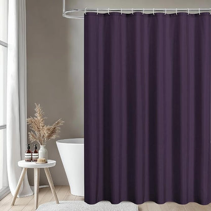 Waterproof Fabric Shower Curtain,No Liner Needed,72x72,Purple | 2-in-1 Design,Linen Textured,100% Waterproof TPU-Laminated Backing,Magnetic Weighted,Machine Washable,For Bathroom,Hotel
