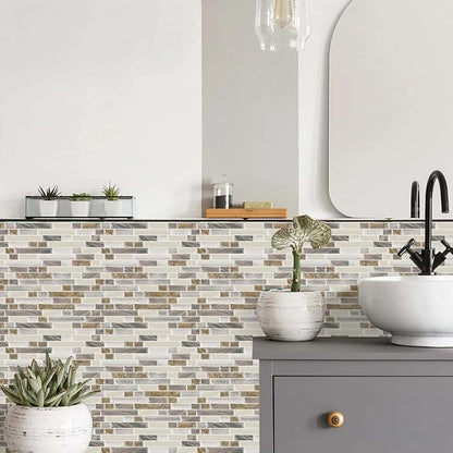 STICKGOO Peel and Stick Tile Backsplash for Kitchen, 12”×12”Stick on Backsplash, Self Adhesive Tile for Kitchen Backsplash and Bathroom(10 Sheets, Thicker Design)