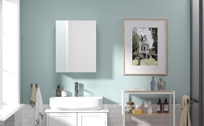18x14 inch Bathroom Wall Cabinet, Saver Storage Cabinet, Medicine Cabinet with 1 Door and Adjustable Shelves, Grey（Assembly Required）