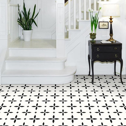 MORCART Peel and Stick Floor Tile Star Waterproof Vinyl Flooring DIY Flooring for Bathroom, Kitchen, Fireplace, Pet House, Stairs, Bedrooms, Wall, Store(40PCS,7.87" x 7.87",White)