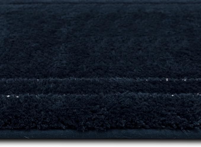 Mohawk Home Corona Casual Geometric Navy Blue 1' 5" X 2' Machine Washable Bath Mat Perfect for Bathroom