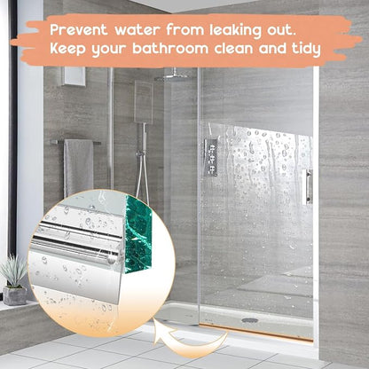 32” Shower Door Drip Rail with Sweep for Chrome Framed Shower Door Bottom | Compatible with Sliding Glass Shower Doors bottom Replacement Parts