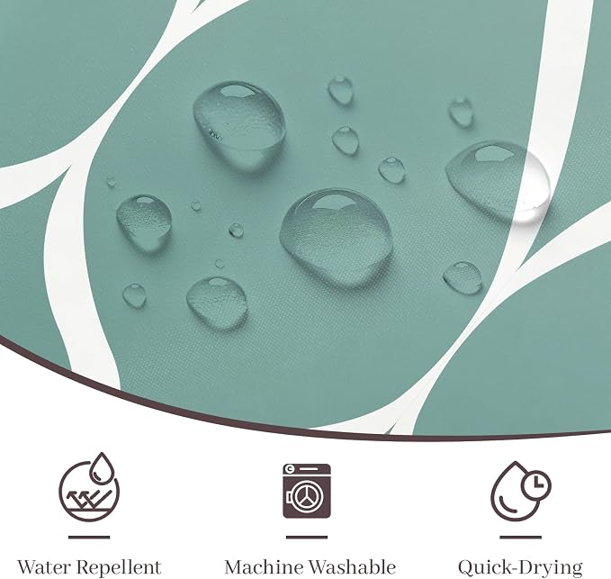 Gelbchu Geometric Shower Curtain for Bathroom, Ombre Teal, 72x72 Inch | with Hooks, Premium Polyester, Quick Dry, Water Repellent, Machine Washable, Rustproof Grommets, Modern Minimalist