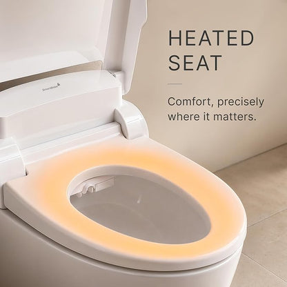 SmartBidet® SB-2000 Smart Bidet Electric Bidet Toilet Seat with Heated Seat, Warm Water, Air Dryer – Side Control Panel, Elongated