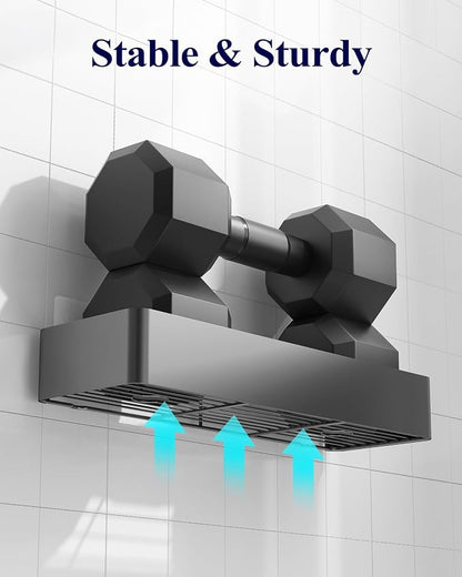 Kitsure Shower Caddy Adhesive, Shower Organizer, XX-Large, Dark Grey | 2 Pack Shower Shelf for Inside Shower, 100% Rustproof Metal Shelves, No-Drill Bathroom Organizers and Storage
